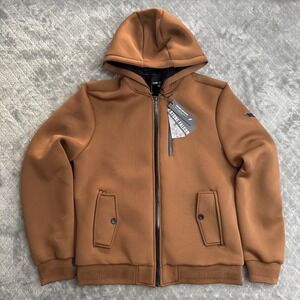 Stone Falcon Hoodie Men's XL Brown Faux Fur Lined Detachable Hood New